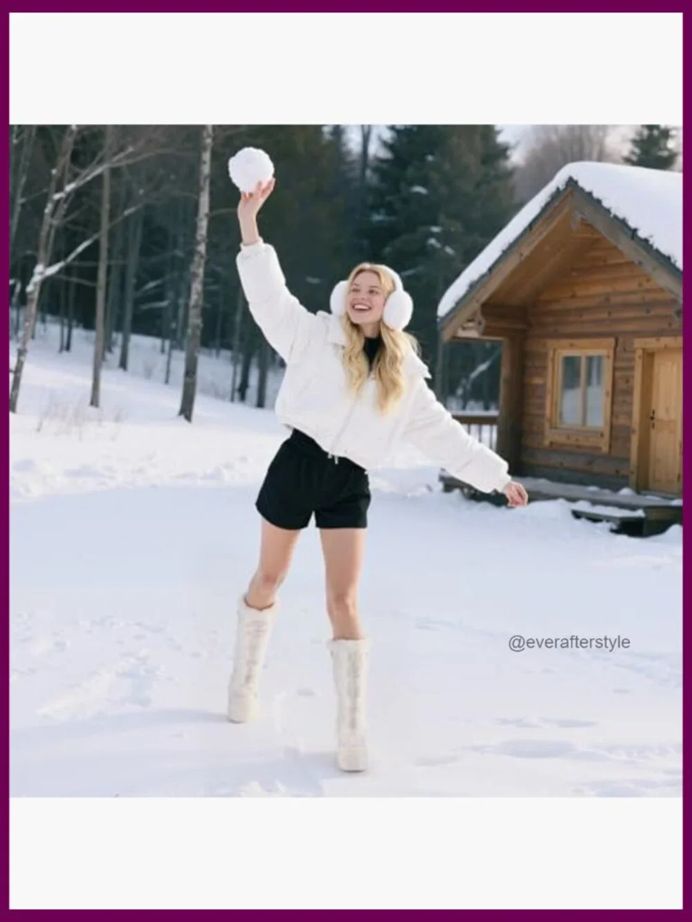 Knee High Boots Side Zipper Faux Fur Platform Chunky Heel Punk Goth Winter Snow